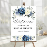 Dusty Blue Navy Champagne Bridal Shower Welcome Foam Board<br><div class="desc">Dusty blue floral bridal shower welcome foam board featuring elegant bouquet of navy blue, royal blue , white , gold, champagne ivory, blush color rose , ranunculus flower buds and sage green eucalyptus leaves and elegant watercolor bouquet. Please contact me for any help in customization or if you need any...</div>