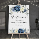 Dusty Blue Navy Champagne Bridal Shower Welcome Foam Board<br><div class="desc">Dusty blue floral bridal shower welcome foam board featuring elegant bouquet of navy blue, royal blue , white , gold, champagne ivory, blush color rose , ranunculus flower buds and sage green eucalyptus leaves and elegant watercolor bouquet. Please contact me for any help in customization or if you need any...</div>