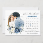 Dusty Blue Navy Champagne Ivory Floral calendar