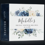 Dusty Blue Navy Champagne Ivory Floral Recipe 3 Ring Binder<br><div class="desc">Dusty blue floral bridal shower recipes binder featuring elegant bouquet of navy blue, royal blue , white , gold, champagne ivory, blush color rose , ranunculus flower buds and sage green eucalyptus leaves and elegant watercolor bouquet. Please contact me for any help in customization or if you need any other...</div>