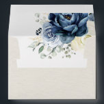 Dusty Blue Navy Champagne Ivory Floral Wedding Env Envelope<br><div class="desc">Dusty blue floral wedding return address envelope featuring elegant bouquet of navy blue, royal blue , white , gold, champagne ivory, blush color rose , ranunculus flower buds and sage green eucalyptus leaves and elegant watercolor bouquet. Please contact me for any help in customization or if you need any other...</div>