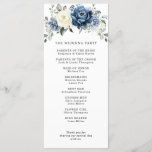 Dusty Blue Navy Champagne Ivory Floral Wedding Program<br><div class="desc">Dusty blue floral wedding program featuring elegant bouquet of navy blue, royal blue , white , gold, champagne ivory, blush color rose , ranunculus flower buds and sage green eucalyptus leaves and elegant watercolor bouquet. Please contact me for any help in customization or if you need any other product with...</div>