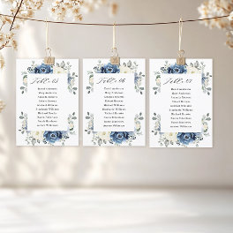 Dusty Blue Navy Champagne Ivory Seating Chart card