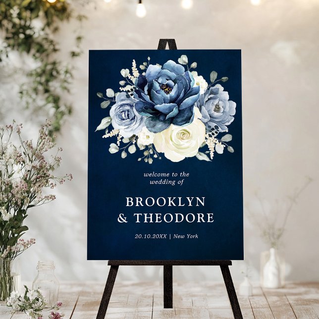 Dusty Blue Navy Champagne Ivory Wedding Welcome Fo Foam Board (Dusty Blue Navy Champagne Ivory Wedding Welcome Foam Board)