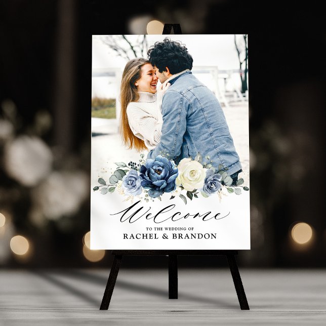 Dusty Blue Navy Champagne Ivory Wedding Welcome Foam Board (Dusty Blue Navy Champagne Ivory Wedding Welcome Foam Board)