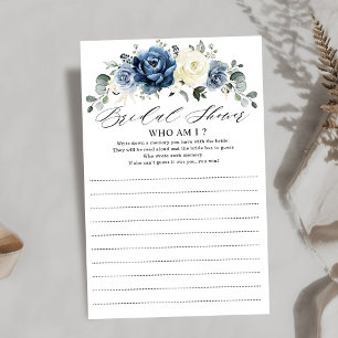 Dusty Blue Navy Champagne Ivory Who Am I Game     