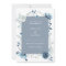 Dusty Blue Navy Floral Frame Wedding Invitation