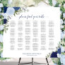 Dusty Blue & Navy Roses Alphabetical Seating Chart Foam Board