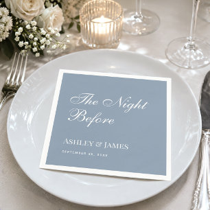 Dusty Blue Night Before Simple Rehearsal Dinner  Napkins