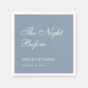 Dusty Blue Night Before Simple Rehearsal Dinner  Napkins