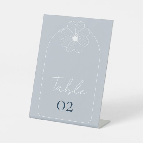 Dusty Blue Numbers Table Pedestal Sign