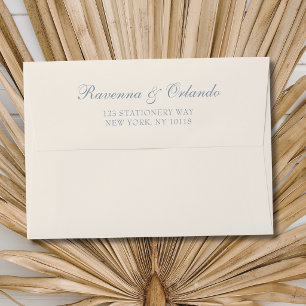 Dusty Blue Old Money Aesthetic Boho Wedding Envelope