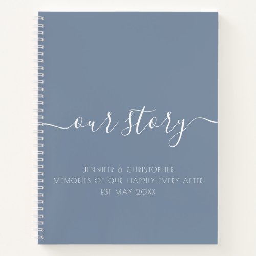 Dusty Blue Our Story Memories Couples Keepsake Notebook