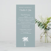 Dusty Blue  Palm Tree  Beach Wedding programs (Standing Front)
