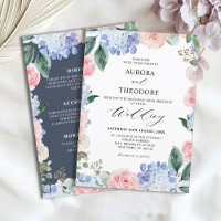 Dusty Blue Pastel Pink hydrangeas Wedding