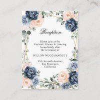 Dusty Blue Peach Blush Geometric Floral Reception 