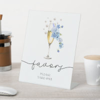 Dusty Blue Pearls & Prosecco Bridal Shower Favors