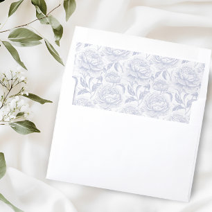 Dusty Blue Peonies Wedding Envelope Liner