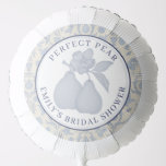 Dusty Blue Perfect Pear Bridal Shower Balloon<br><div class="desc">Bring rustic French country elegance to your bridal shower with this dusty blue Perfect Pear balloon. Featuring hand-illustrated pears with a delicate damask border, this customizable balloon makes the perfect decoration for dessert tables, gift displays, or photo backdrops. Personalize with the bride’s name to add a thoughtful, unique touch. Pairs...</div>