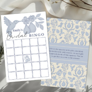 Dusty Blue Perfect Pear Bridal Shower Bingo Game