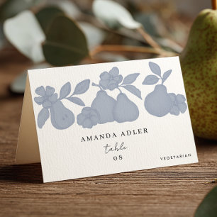 Dusty Blue Perfect Pear Bridal Shower Escort Card