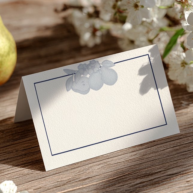 Dusty Blue Perfect Pear Folded Place Card (Table Place Card)