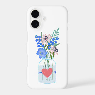 Dusty Blue Periwinkle Masons Jar iPhone 17 Case