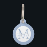 Dusty Blue Periwinkle Monogram Cat or Dog Pet ID Tag<br><div class="desc">Add your cat, dog, or pet's name and monogram to a simple cute, minimal, and modern ID tag with a trendy dusty blue muted periwinkle border. All colors and fonts can be changed by clicking "customize further" to design your own pet charm. Coordinating pet accessories are available in the Paper...</div>