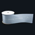 Dusty Blue Personalized Bridal Shower Satin Ribbon<br><div class="desc">This custom dusty blue and white bridal shower ribbon with custom message and age is great for gift wrapping. It will make your gift boxes look really cute. Different color options available.</div>