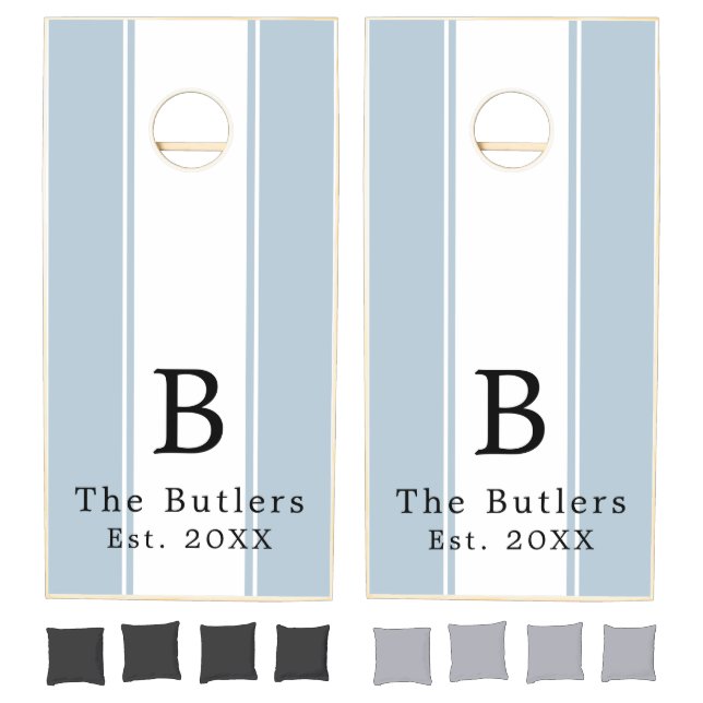 Dusty Blue Personalized Cornhole Board Set  (Set)