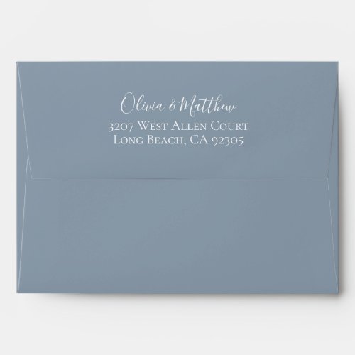 Dusty Blue Personalized Return Address Envelope