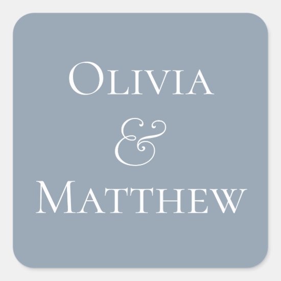 Dusty Blue Personalized Square Sticker