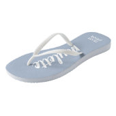 Dusty Blue Personalized Team Bride Flip Flops (Angled)