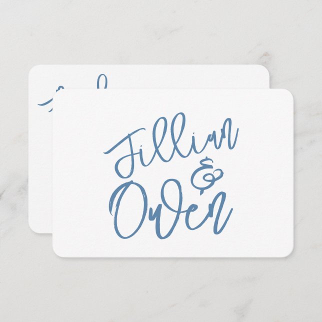 Dusty Blue Personalized Thank you Note (Front/Back)