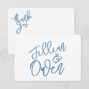 Dusty Blue Personalized Thank you Note Card