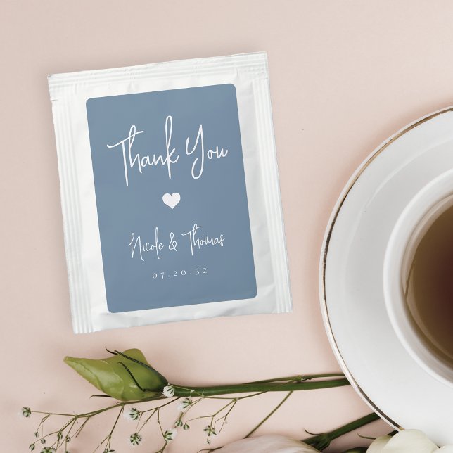 Dusty Blue | Personalized Wedding Favor Tea Bag Drink Mix (Creator Uploaded)
