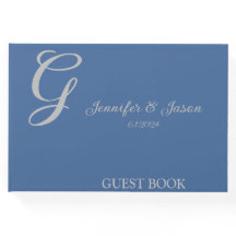 Dusty Blue Personalized Wedding Guest Book
