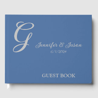 Dusty Blue Personalized Wedding Guest Book
