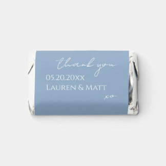Dusty Blue Personalized Wedding Thank You Hershey's Miniatures