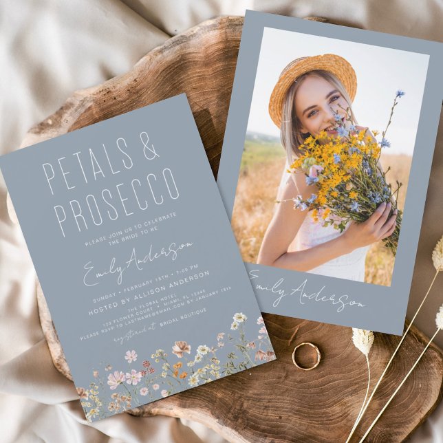 Dusty Blue Petals & Prosecco Wildflower Photo  (Creator Uploaded)