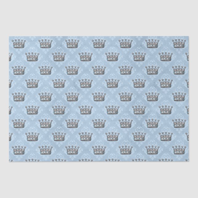 Dusty Blue & Pink Alice In Wonderland Baby Shower Tissue Paper (Front)