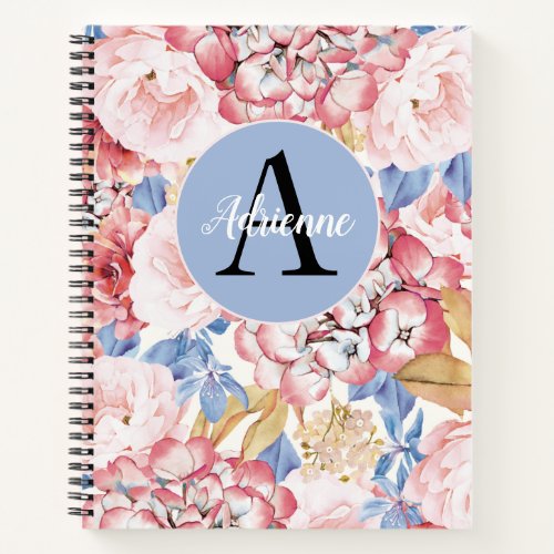Dusty Blue Pink Hydrangea Notebook