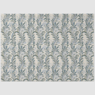 Dusty Blue Plume Vine, Olive and Cream Tissue Paper