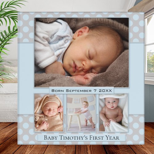 Dusty Blue Polka Dots Dream Baby Photo Binder