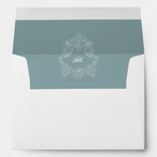 Dusty Blue Pre-Addressed Regency Wedding Envelope