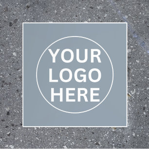 Dusty Blue Promotional Company Logo Branded  Floor Decals