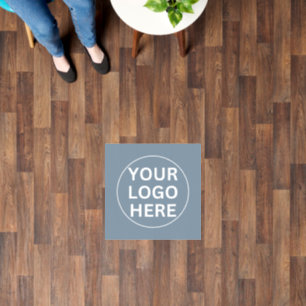 Dusty Blue Promotional Company Logo Branded Floor Decals