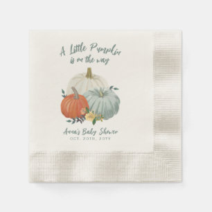 Dusty Blue Pumpkin Baby Shower Napkins