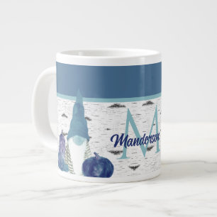 Dusty Blue Pumpkin Gnomes Aspen Rustic House Gia Giant Coffee Mug