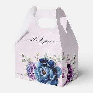 Dusty Blue Purple Lilac Blooms Bridal Shower Favor Boxes